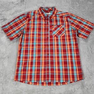 Simms Shirt Mens Large Multicolor Plaid Short Sleeve Button Up Fishing Outdoor